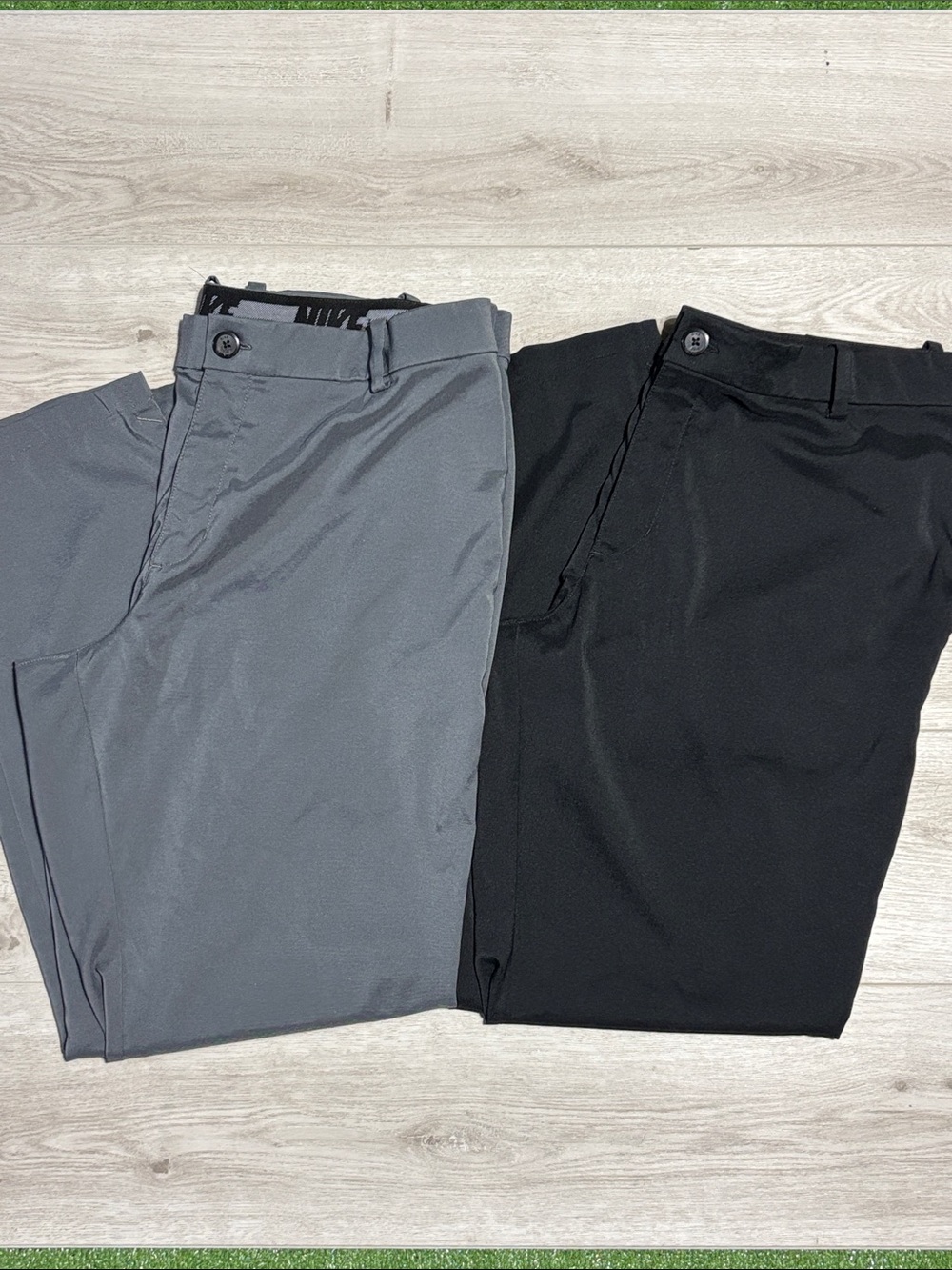 Set of 2 Nike Men's Dri-fit standard fit golf dress Pants in Black and Gray 38x3